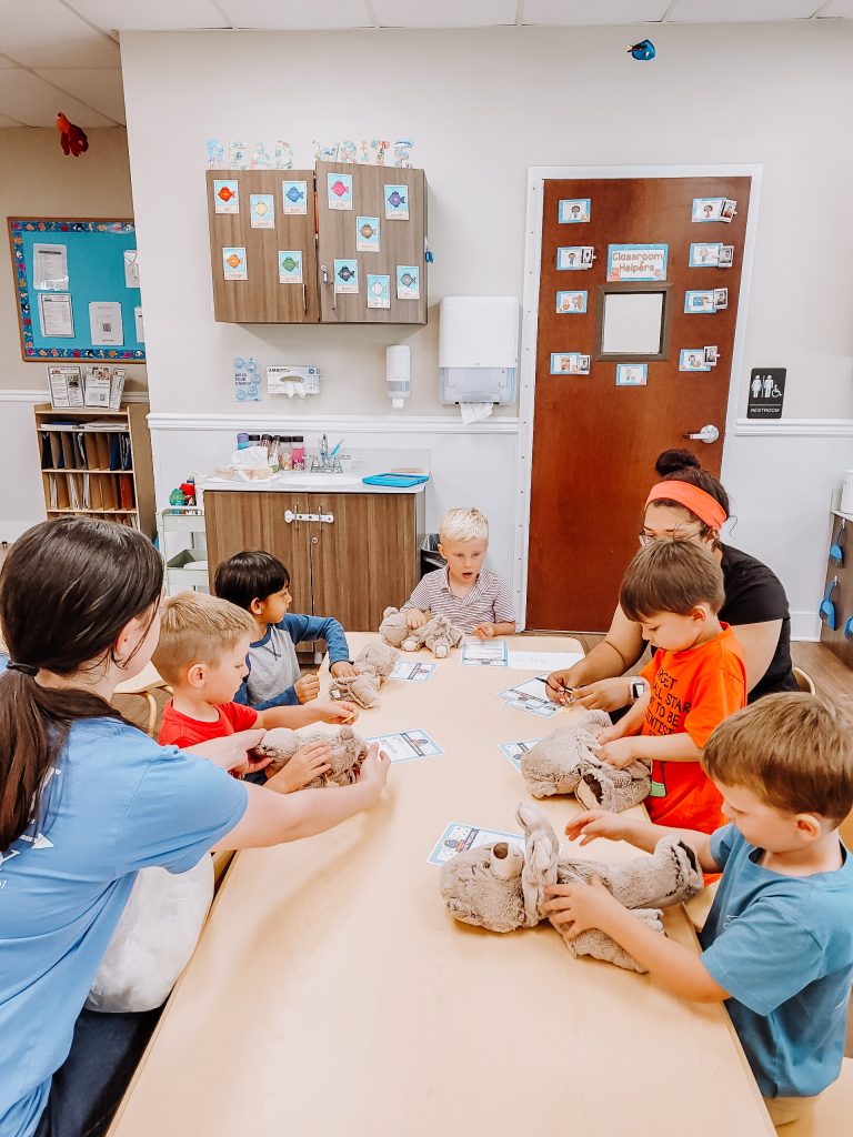 children learning together at preschool